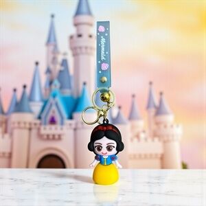 Disney Snow White Doll Keychain with Yellow and Blue Dress